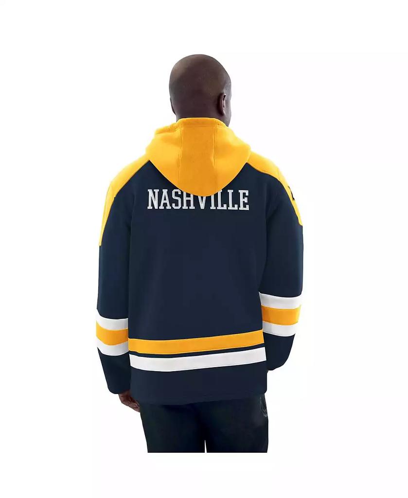 Starter Men's Navy/Gold Nashville Predators Hockey Pullover Hoodie
