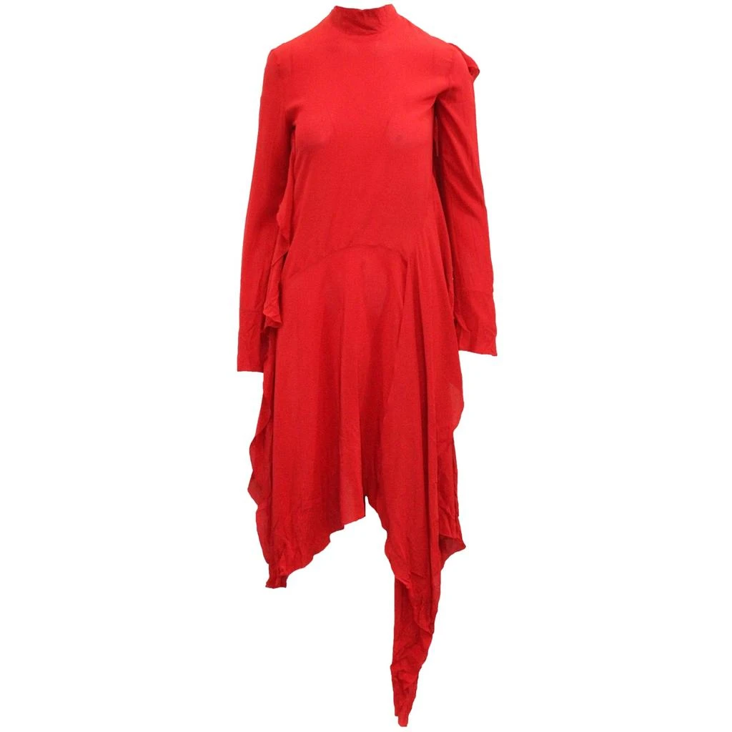 red asymmetrical ruffle dress Scarlet Red Asymmetrical Ruffle Dress main image 1