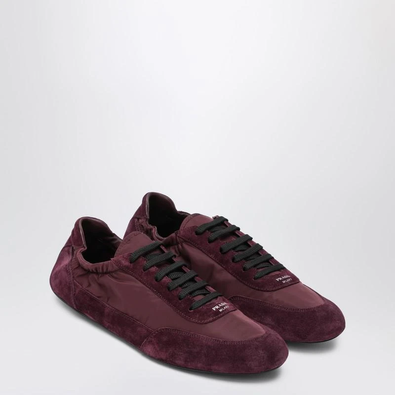 Prada Burgundy Re-Nylon and suede Sneaker Collapse 2