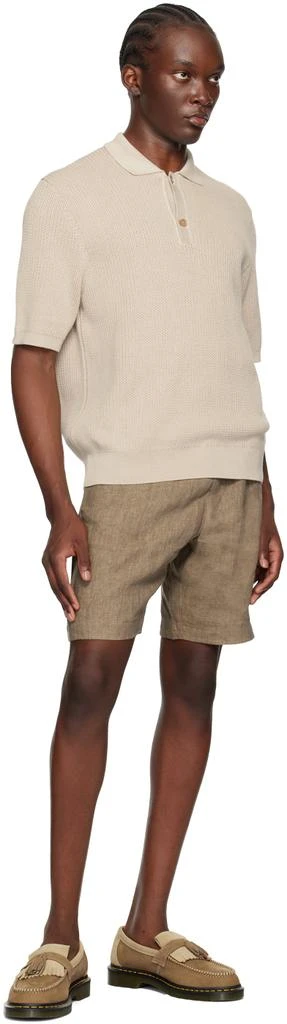 Sunspel Beige Textured Knit Polo 4
