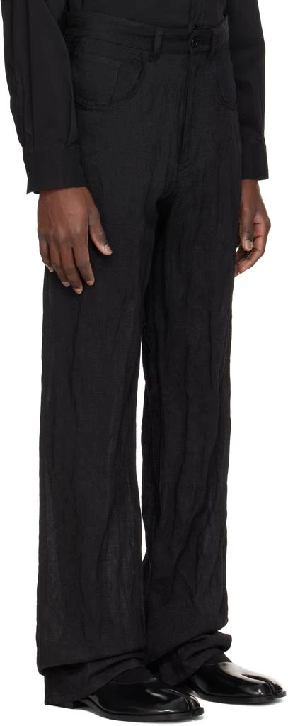 MM6 Black Metallic Thread Trousers 2