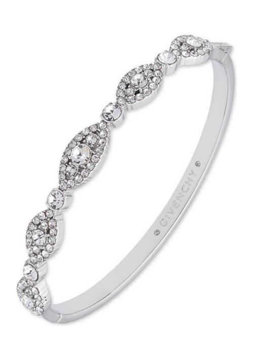 Givenchy Silver Tone Crystal Bangle Bracelet - JEWELRY