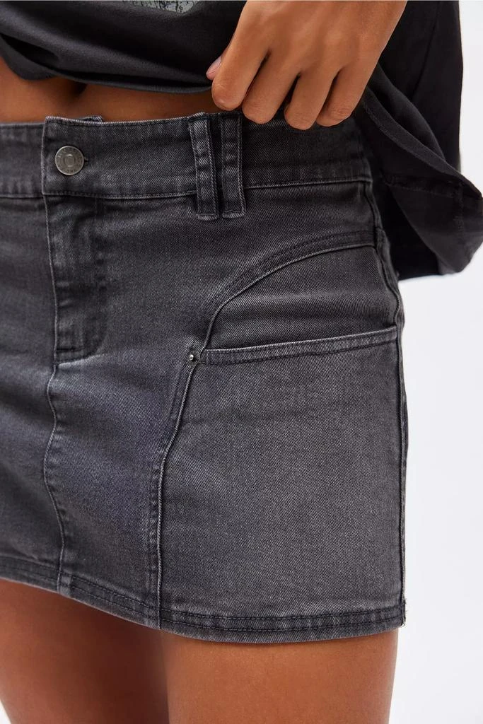 BDG BDG Tatiana Moto Denim Low Rise Micro Mini Skirt 4