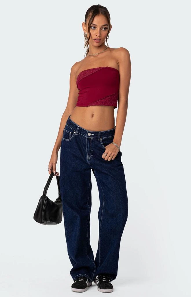 Edikted Lace Patchwork Tube Top 1