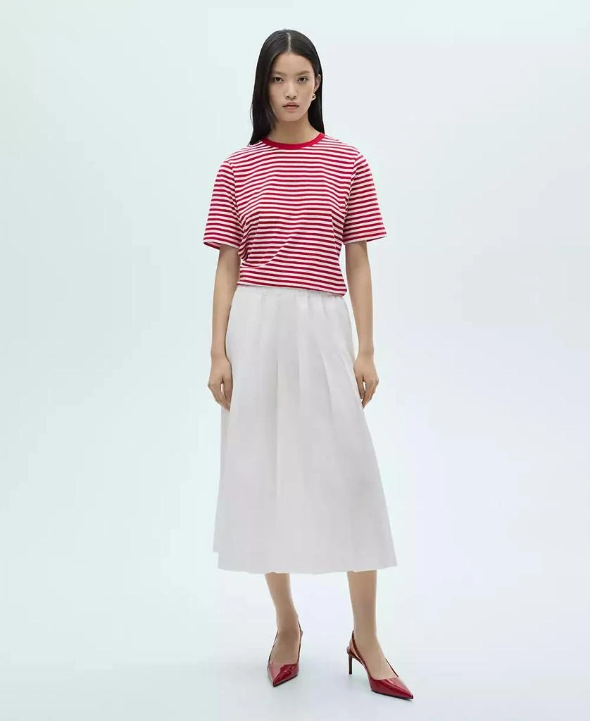 Mango Women's Cotton Pleated Skirt 7