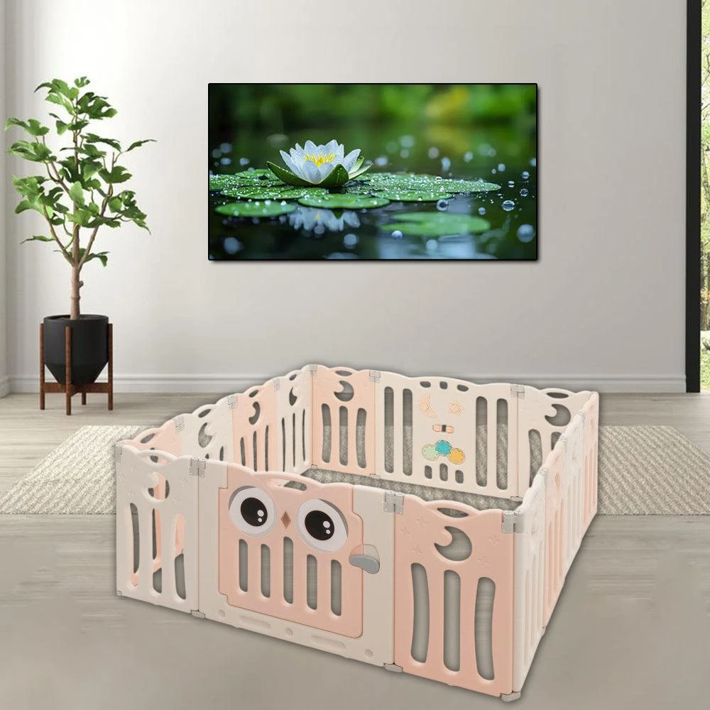 Hivvago Foldable Baby Playpen Activity Center with Safety Locking Door