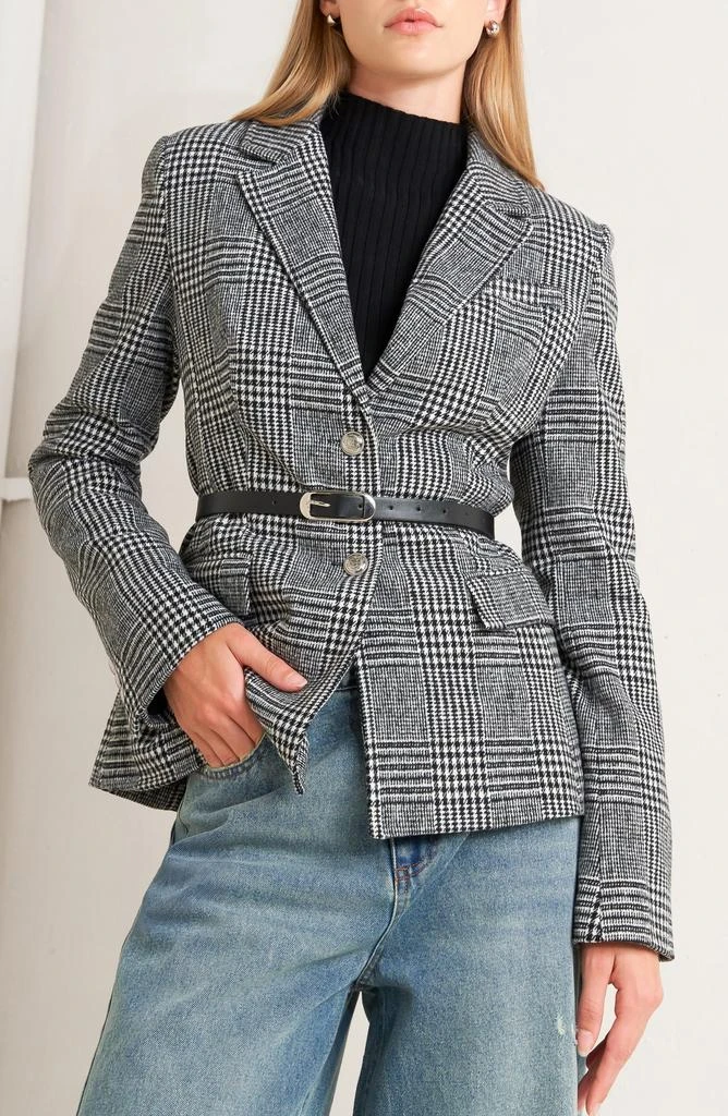 FREEMARKET Houndstooth Plaid Blazer 5