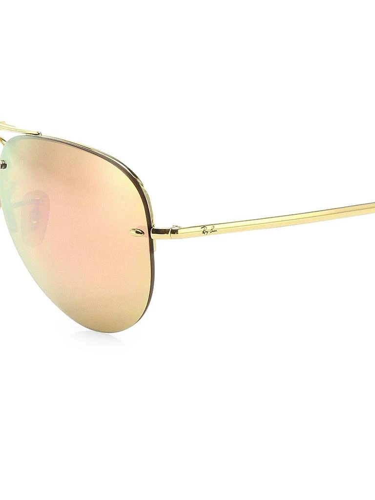 Ray-Ban RB3449 59MM Mirrored Semi-Rimless Aviator Sunglasses 3