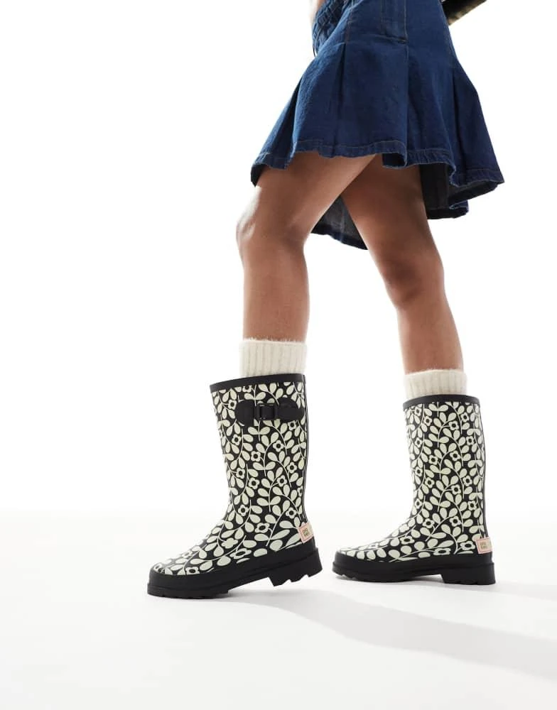 Regatta Regatta Orla Kiely Quarter Wellies in Black 1