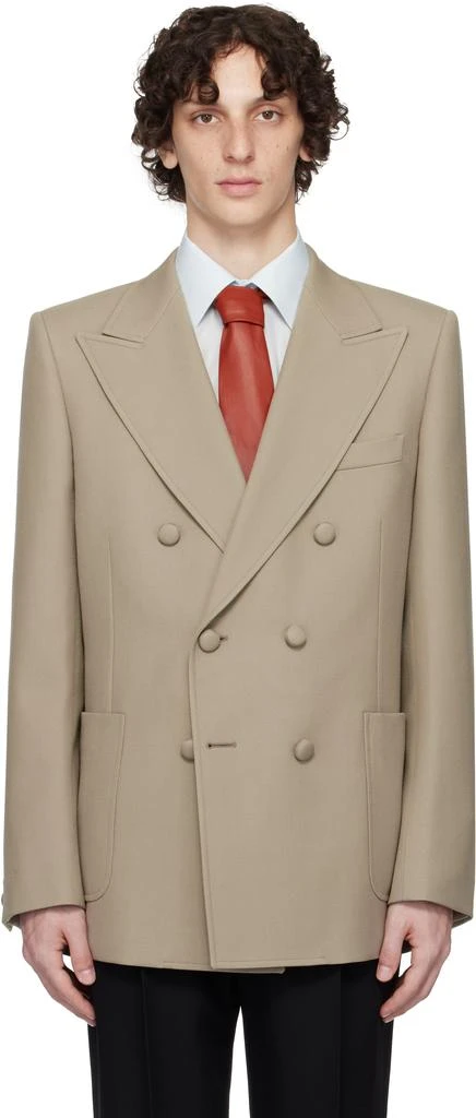 Gray Wool Gabardine Regular Fit Blazer