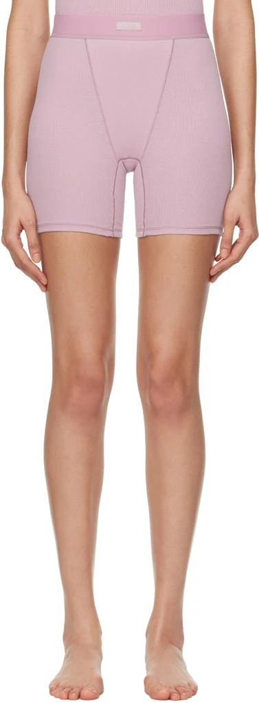 SKIMS Purple Cotton Rib Boxer Shorts 1