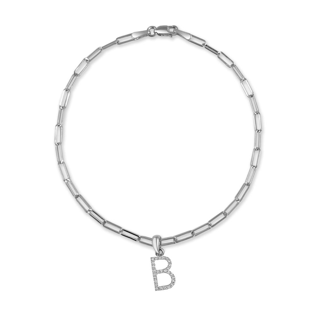 Sabrina Designs 14k White Gold & Diamond Initial Link Bracelet