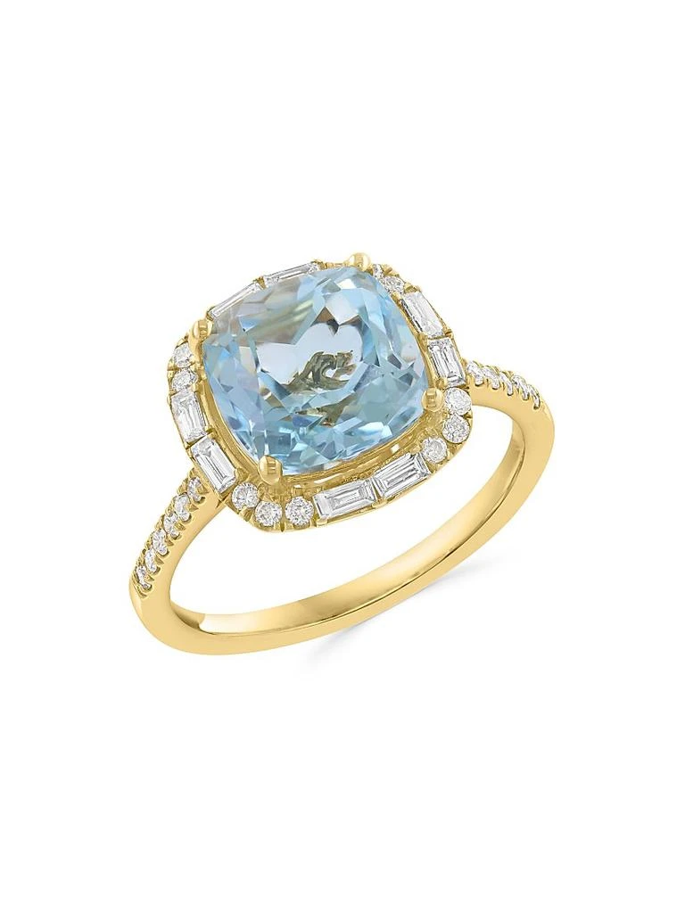 Saks Fifth Avenue Collection 14K Yellow Gold, Blue Topaz
0.39 TCW Diamond Halo Ring