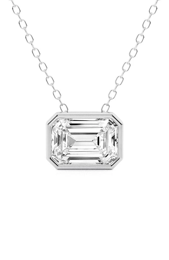 Badgley Mischka Emerald Cut Lab Created Diamond Necklace - 0.75ctw 1