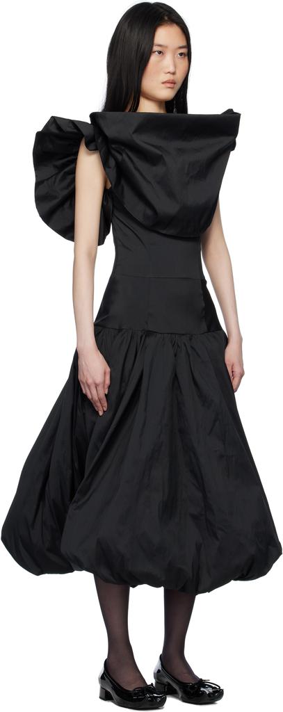PAULA CANOVAS DEL VAS Black Puff Minidress