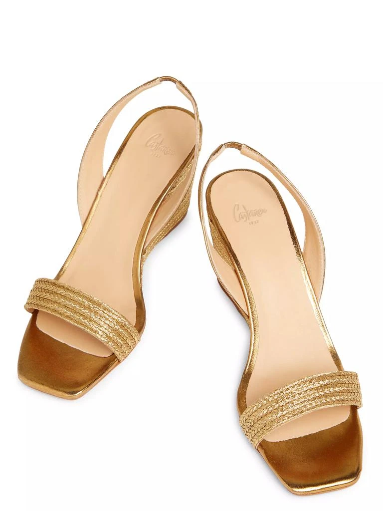 Castañer 80MM Metallic Wedge Sandals 4