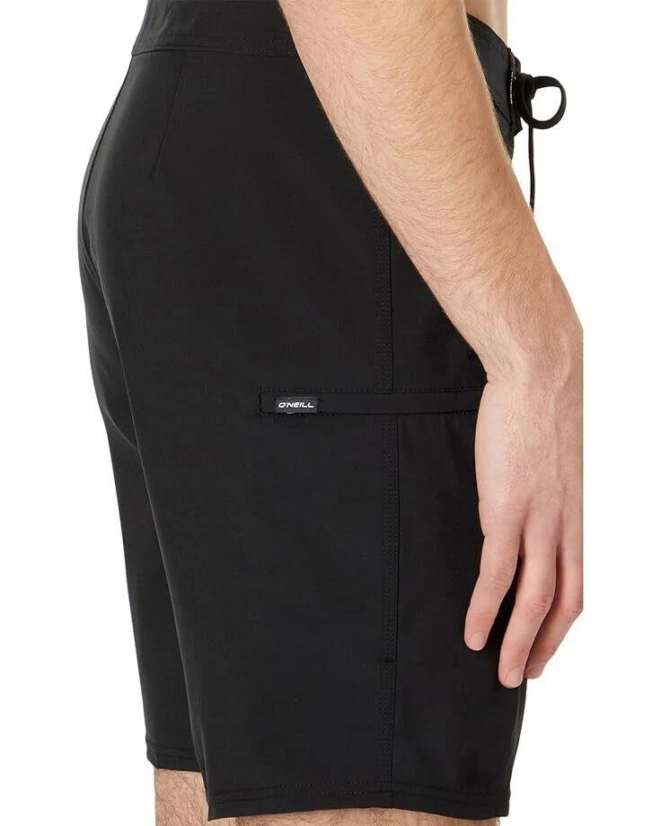 O'Neill Hyperfreak Heat Solid 19 Boardshort Men 34 Black Stretch Swimwear ERK601 3