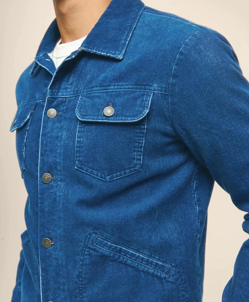 Brooks Brothers Medium Wale Corduroy Indigo Trucker Jacket 5