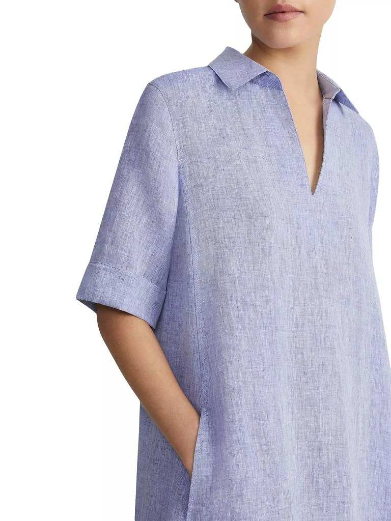 Lafayette 148 New York Illustrious Linen Short-Sleeve Dress 4