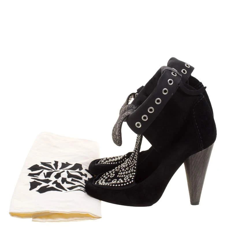 Isabel Marant Isabel Marant Black Suede Mossa Studded Cutout Ankle Boots Size 39 8