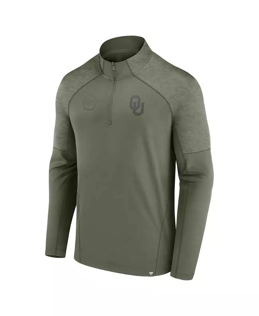 Fanatics Men's Olive Oklahoma Sooners OHT Military-Inspired Appreciation Titan Raglan Quarter-Zip Jacket 2