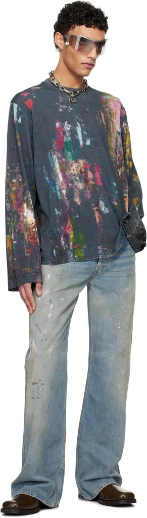 Acne Studios Blue Paint Splatter T-shirt 4