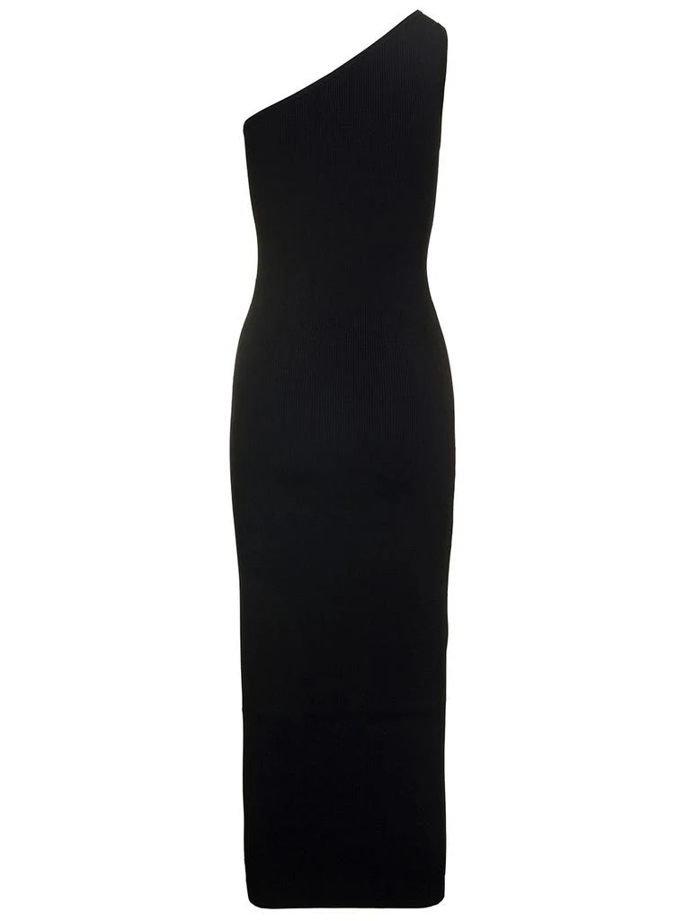 Totême Black Maxi One-shoulder Ribbed Dress In Viscose Dress Woman 2