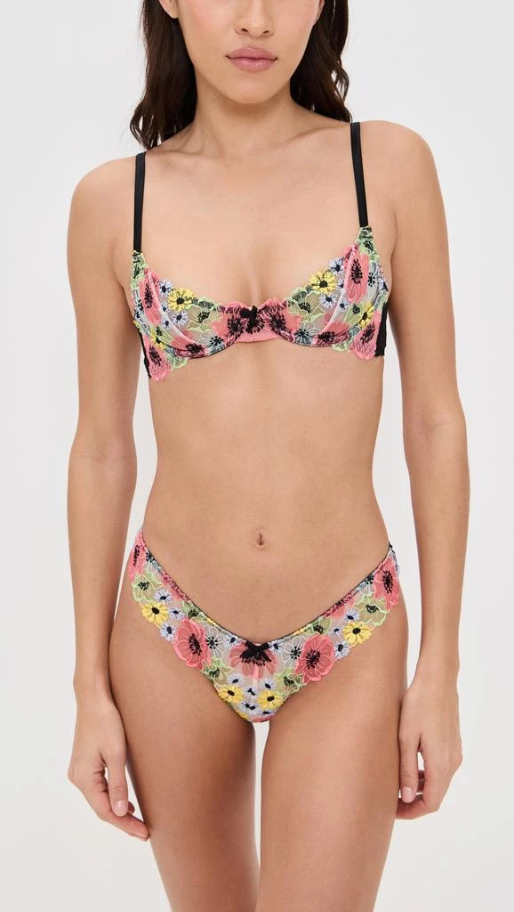 Fleur du Mal Azalea Embroidery Thong 3