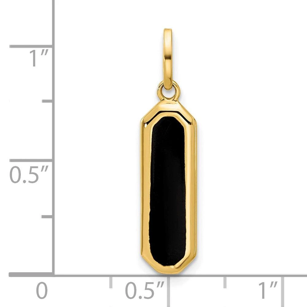 Diamond2Deal 14k Yellow Gold with Black Enamel Polished Pendant 4