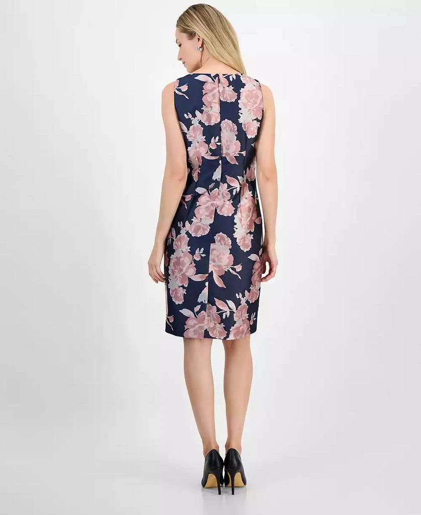 Kasper Women's Floral Jacquard Empire-Seam Sheath Dress 5