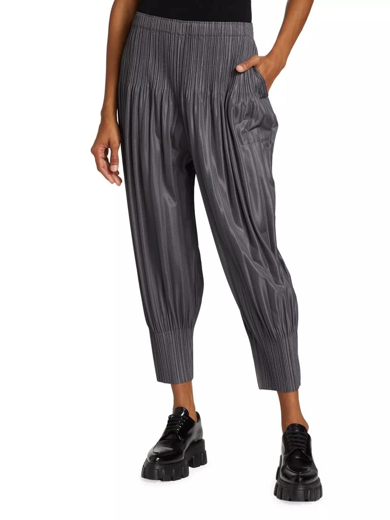 Pleats Please Issey Miyake Fluffy Basics Tapered Pants GRAY 1-X 