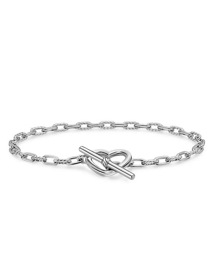 David Yurman DY Madison® Heart Toggle Chain Bracelet in Sterling Silver, 3mm