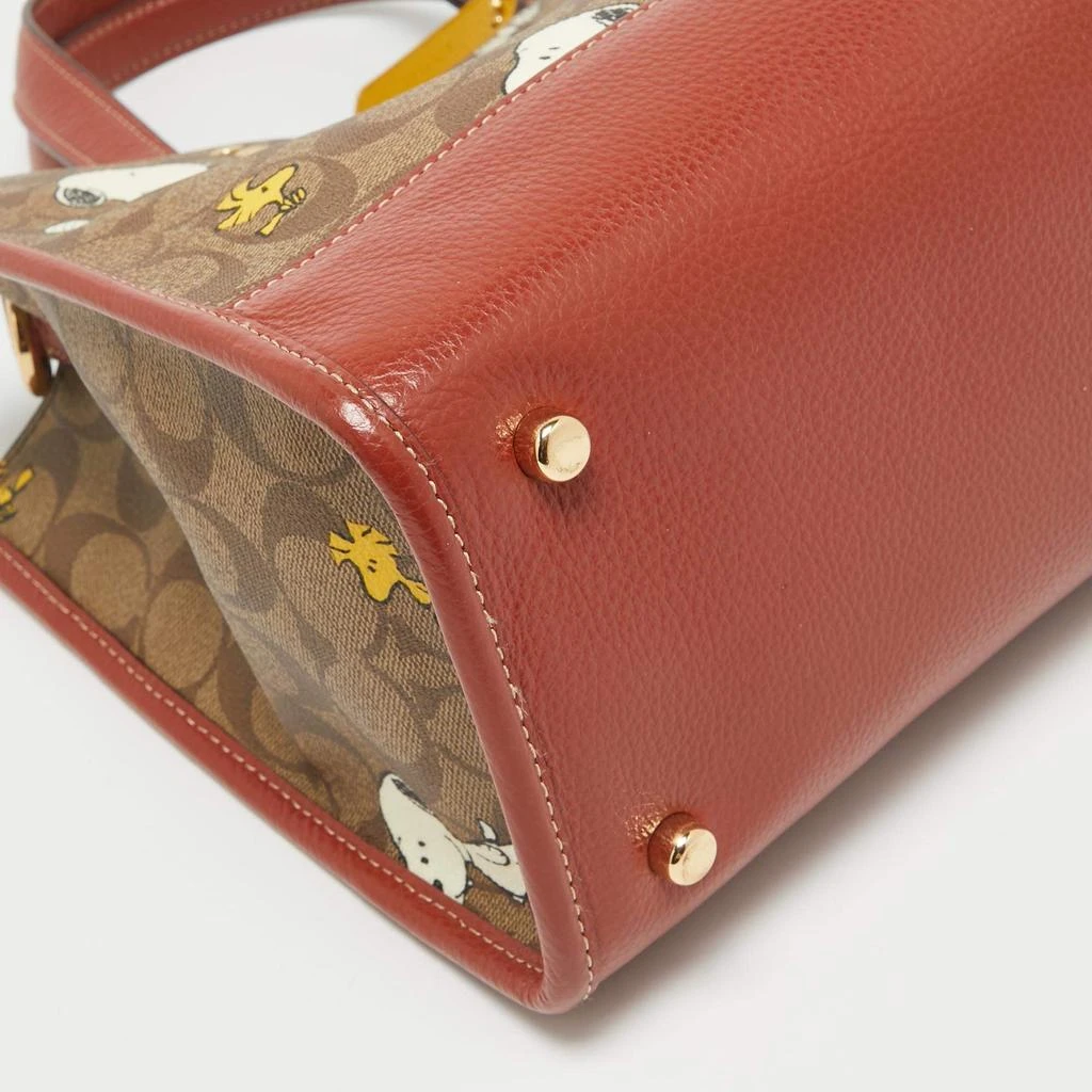 Coach Coach x Peanuts Khaki/Woody Red Snoopy Woodstock Print Coated Canvas Dempsey Carryall Bag 11