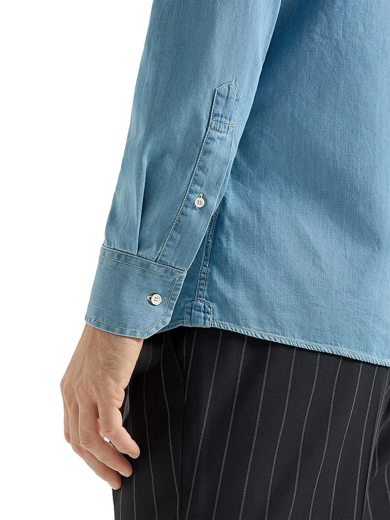 Brunello Cucinelli Lightweight Denim Easy Fit Western Shirt 4