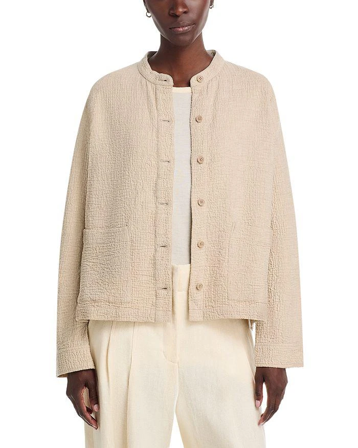 Eileen Fisher Mandarin Collar Shirt Jacket