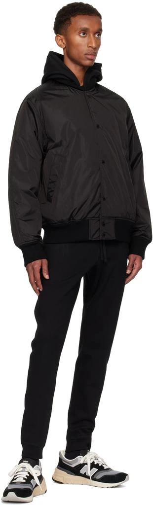 REIGNING CHAMP Black ECONYL Satin Nylon Stadium Jacket 4