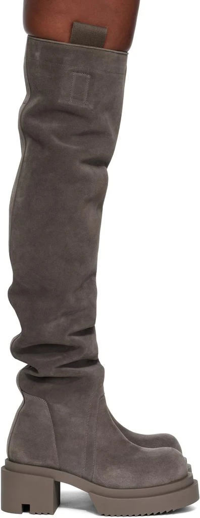 Rick Owens Gray Concordians Wader Bogun Tall Boots 1
