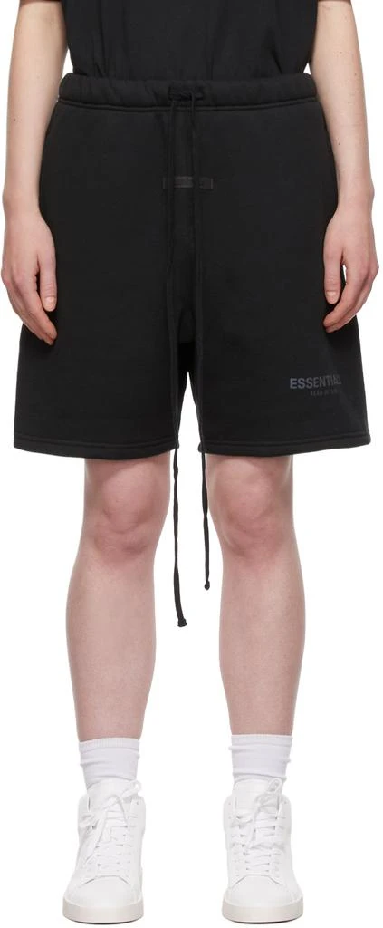 Essentials Black Fleece Sweat Shorts 1