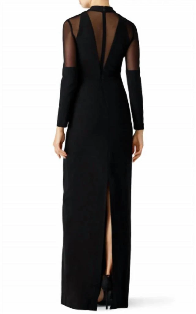 Nicole Miller Nicole Miller - Sheer Long Sleeve Dress With Plunging Neckline 2