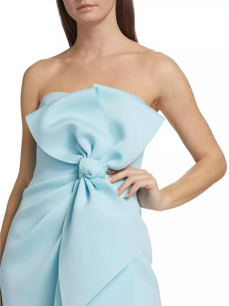 Badgley Mischka Strapless Bow-Embellished Dress 6