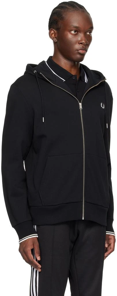 Fred Perry Black Zip Through Hoodie 2