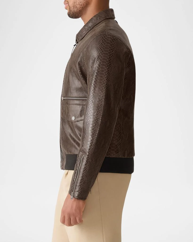 Mackage Men
s Jakari Snake Pattern Leather Zip Jacket 5