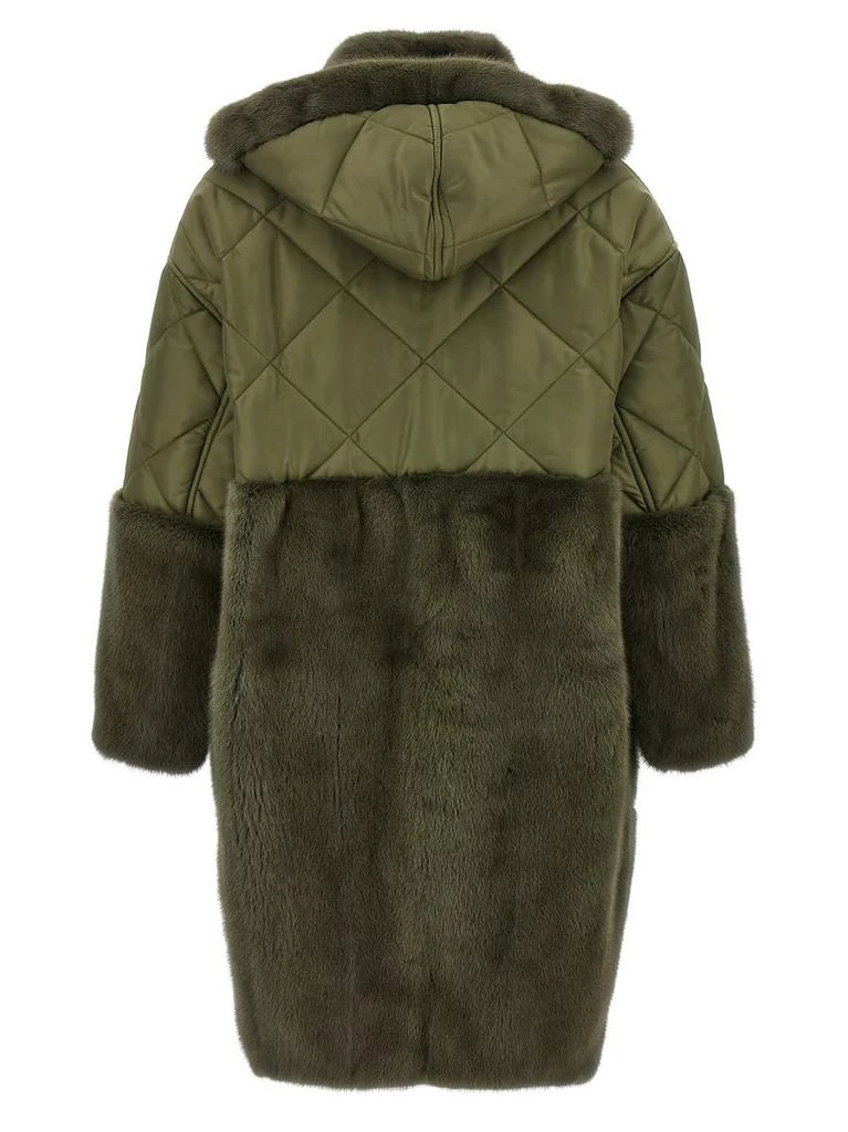 BLANCHA Blancha 'Nylon Diamond-Visone' Long Down Jacket 2