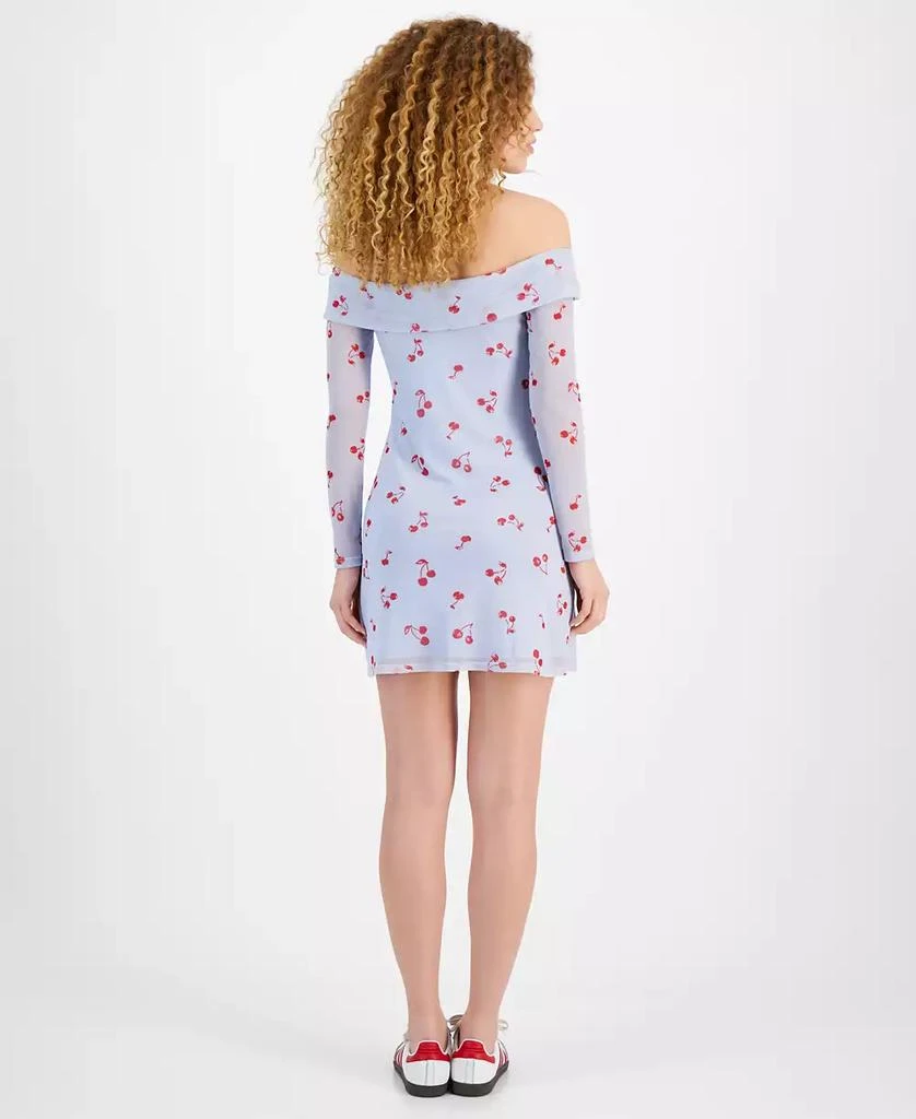 Tinseltown Juniors' Off-The-Shoulder Mesh Mini Dress 2