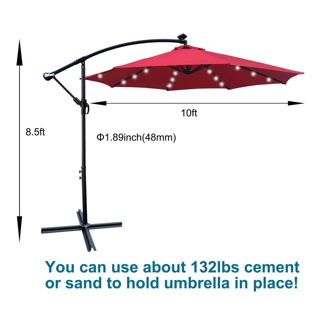 Streamdale Furniture Streamdale 10
 Solar LED Patio Umbrella with Crank 2
