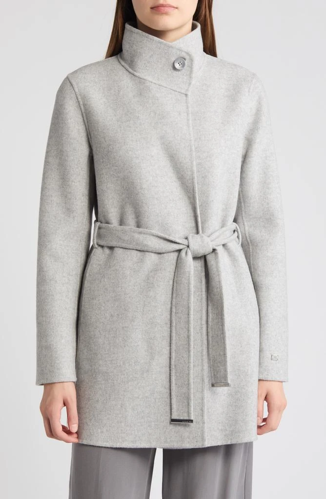 Soia & Kyo Kenia Funnel Neck Wool Blend Wrap Coat 1