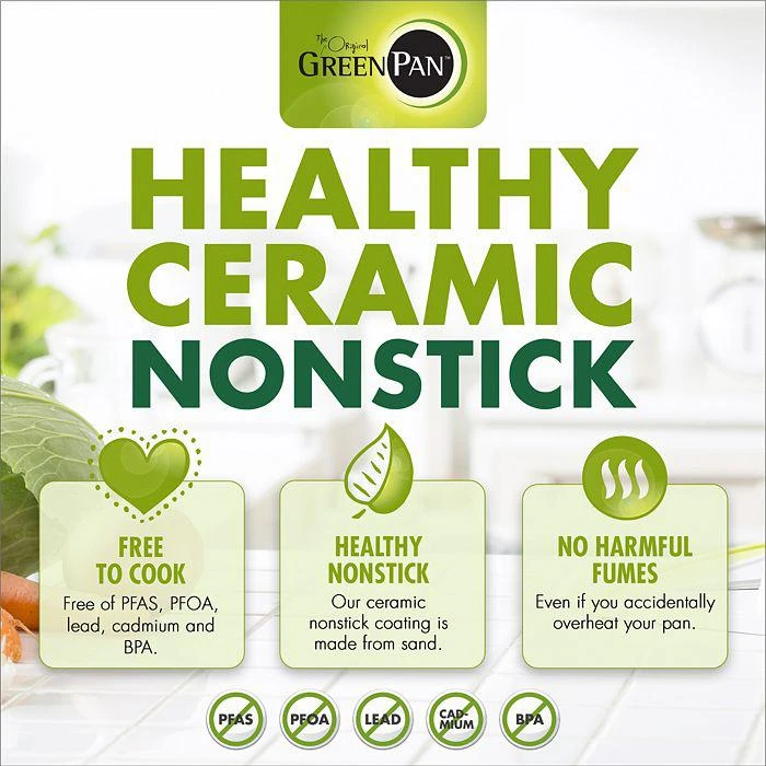 Greenpan Venice Pro Noir 2-Piece 10" & 12" Ceramic Nonstick Frypan Set 6