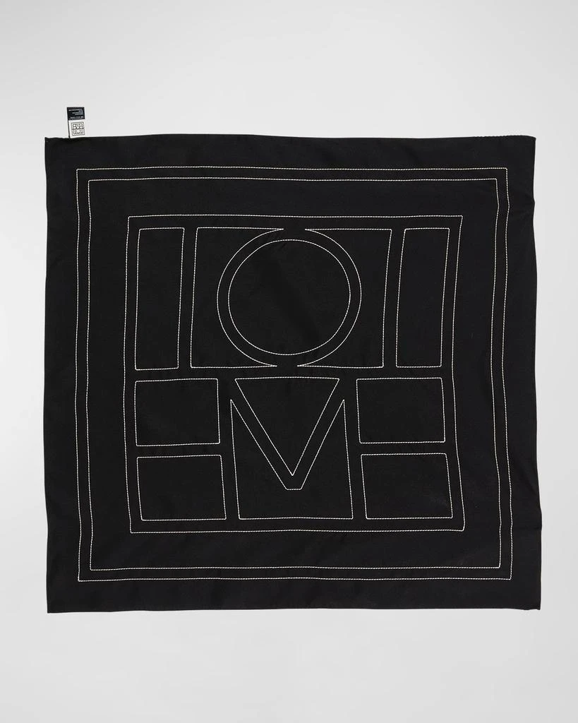 Totême Embroidered Monogram Silk Square Scarf 1