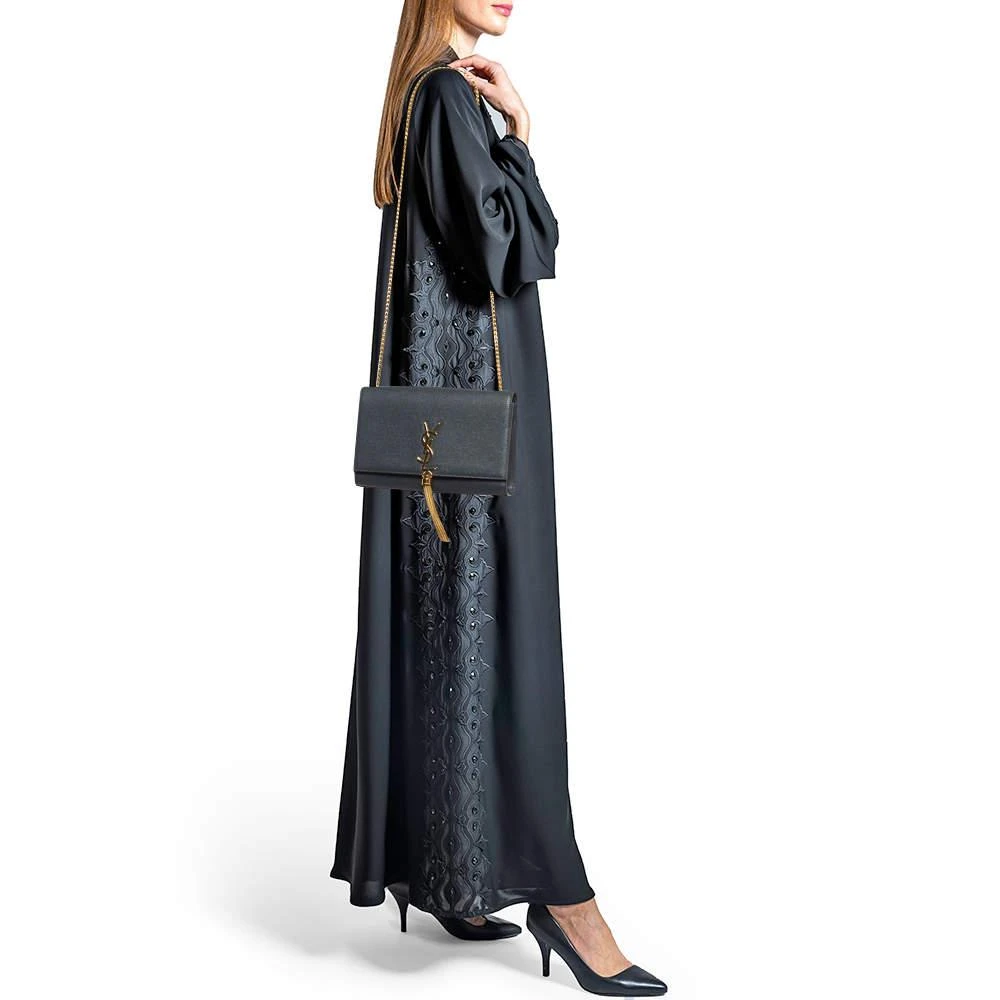Yves Saint Laurent Saint Laurent Grey Leather Medium Kate Tassel Shoulder Bag 2