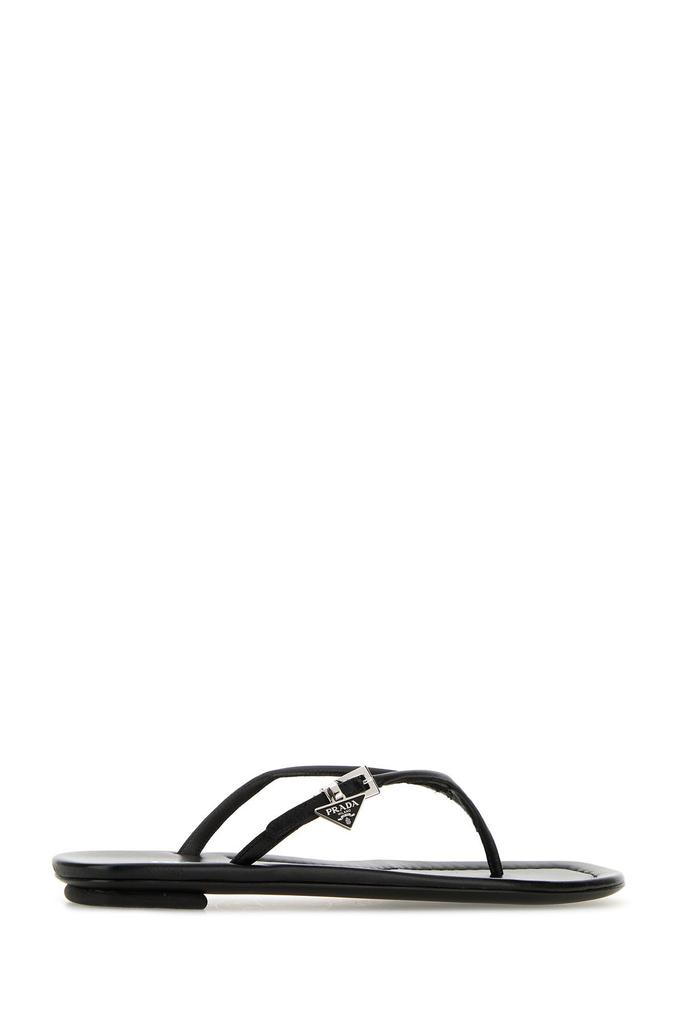 Prada Black leather thong slippers